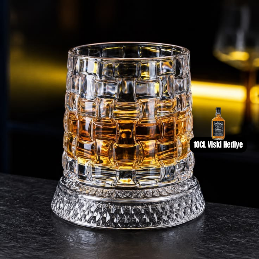 360° Dönen Premium Viski Bardağı