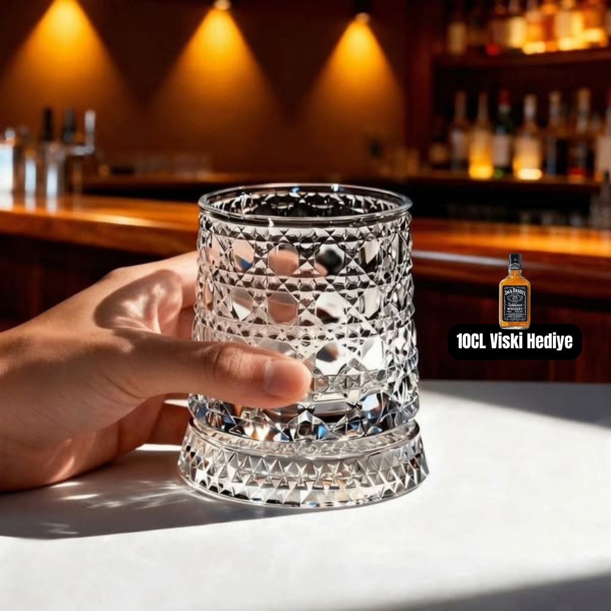 360° Dönen Premium Viski Bardağı