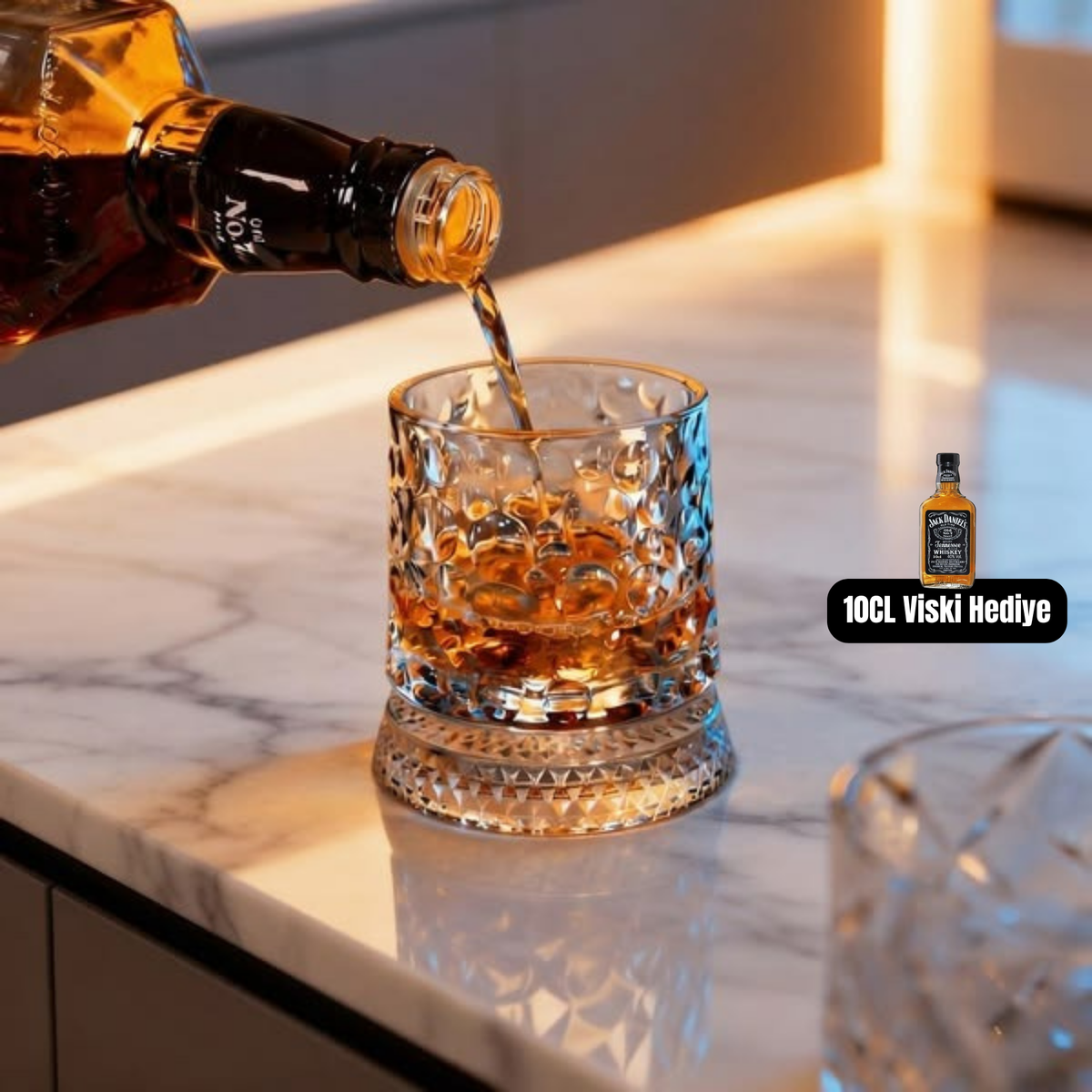 360° Dönen Premium Viski Bardağı