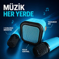Kablosuz Çift Mikrofonlu Karaoke Bluetooth Hoparlör
