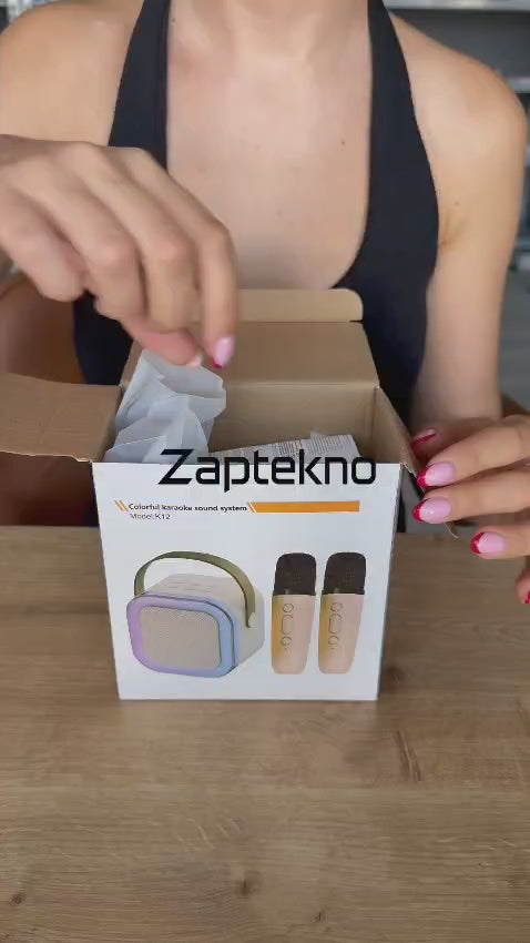 Kablosuz Çift Mikrofonlu Karaoke Bluetooth Hoparlör